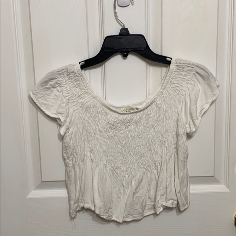 Ruffle White Crop Top